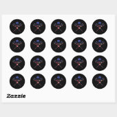 Lacrosse Stick US Flag Lax Player Lacrosse Ronde Sticker (Vel)