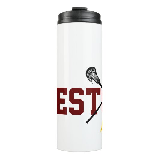 Lacrosse Sticks Aangepaste speler NAAM Team kleure Thermosbeker (Voorkant)