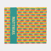 Lacrosse Sticks and Stripes, rood en groen, retro Fleece Deken (Voorkant (Horizontaal))
