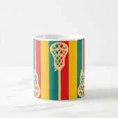 Lacrosse Sticks and Stripes, rood en groen, retro Koffiemok (Center)