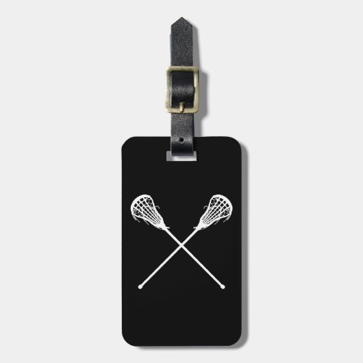 Lacrosse Sticks Bagagelabel Black (Voorkant verticaal)