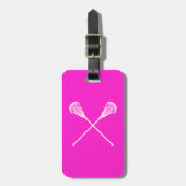 Lacrosse Sticks Bagagelabel Roze (Voorkant verticaal)
