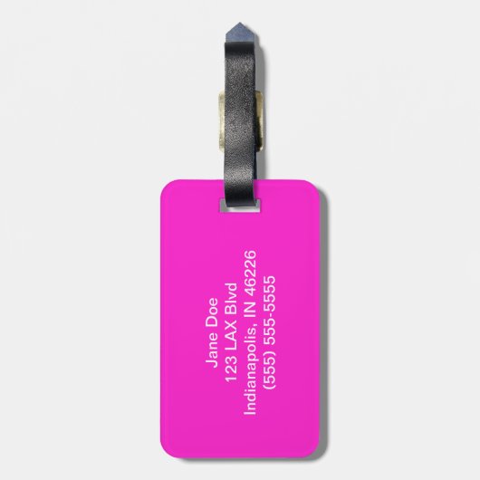 Lacrosse Sticks Bagagelabel Roze (Achterkant verticaal)