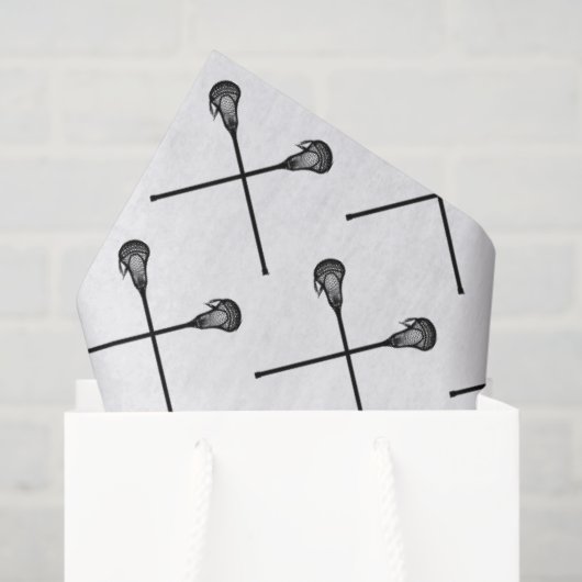 Lacrosse Sticks Balls Sports Black White Gift Wrap Tissuepapier (Cadeauzakje)
