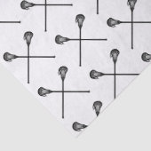 Lacrosse Sticks Balls Sports Black White Gift Wrap Tissuepapier (Detail)
