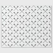 Lacrosse Sticks Balls Sports Black White kinder pl Cadeaupapier (Vlak)