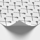 Lacrosse Sticks Balls Sports Black White kinder pl Cadeaupapier (Hoek)