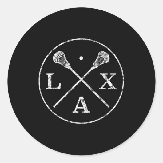 Lacrosse Sticks Emblem I T-shirt voor LAX-spelers  Ronde Sticker (Voorkant)