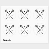 Lacrosse Sticks en Bal Ronde Sticker (Vel)