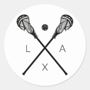 Lacrosse Sticks en Ball Ronde Sticker