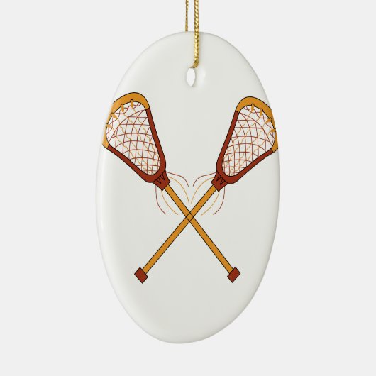 Lacrosse Sticks Keramisch Ornament (Rechts)