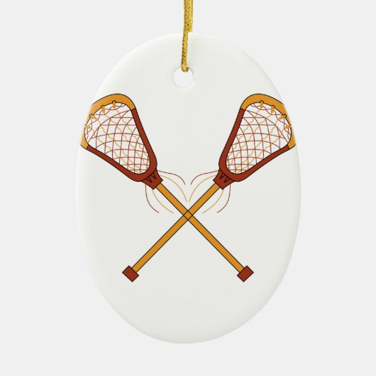 Lacrosse Sticks Keramisch Ornament (Voorkant)