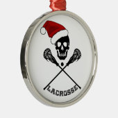 Lacrosse Sticks Kerstmis Metalen Ornament (Rechts)