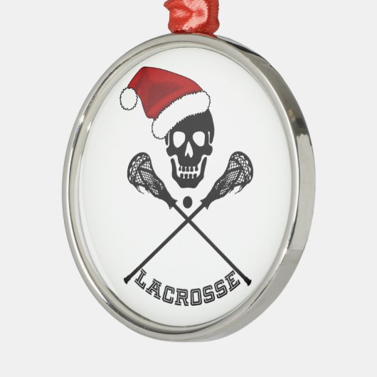 Lacrosse Sticks Kerstmis Metalen Ornament (Links)