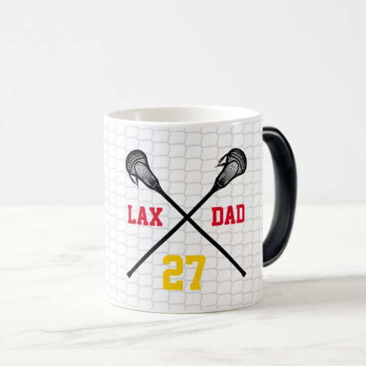 Lacrosse Sticks LAX DAD Player NUMBER NET Fan Club Magische Mok (Voorkant rechts)