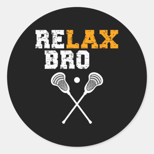 Lacrosse Sticks Lax Lacrosse Goal Relaxbro Ronde Sticker (Voorkant)