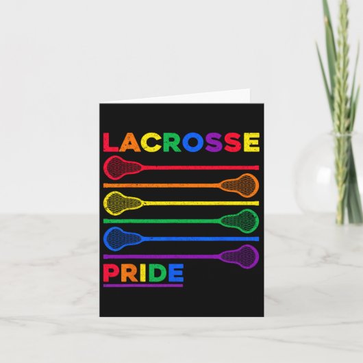 Lacrosse Sticks LGBTQ Regenboog Kleur Gay Pride Mo Kaart (Voorkant)