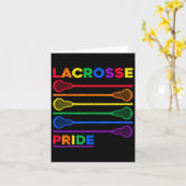 Lacrosse Sticks LGBTQ Regenboog Kleur Gay Pride Mo Kaart (Gele Bloem)