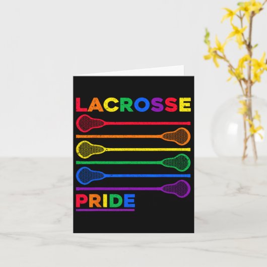 Lacrosse Sticks LGBTQ Regenboog Kleur Gay Pride Mo Kaart (Gele Bloem)