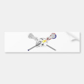 Lacrosse sticks met helm bumpersticker (Voorkant)
