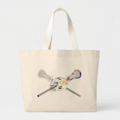 Lacrosse sticks met helm grote tote bag (Voorkant)