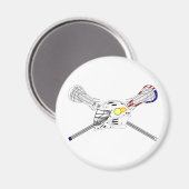 Lacrosse sticks met helm magneet (Voorkant / Achterkant)