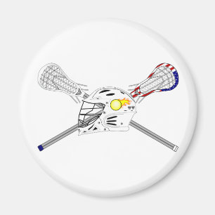 Lacrosse sticks met helm magneet