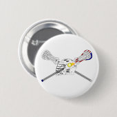 Lacrosse sticks met helm ronde button 5,7 cm (Voorkant /achterkant)