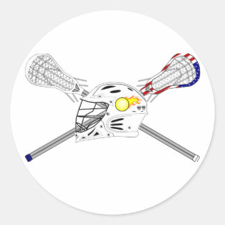 Lacrosse sticks met helm ronde sticker
