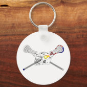 Lacrosse sticks met helm sleutelhanger (Voorkant)