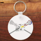 Lacrosse sticks met helm sleutelhanger (Voorkant)