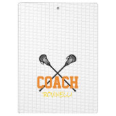 Lacrosse Sticks Net Coach Naam Team Kleuren Sport Klembord (Achterkant)