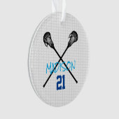 Lacrosse Sticks Net Player Name Number Foto Ornament (voorkant)