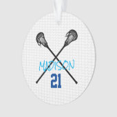 Lacrosse Sticks Net Player Name Number Foto Ornament (voorkant)
