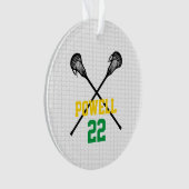 Lacrosse Sticks Net Player Name Number Sports Ornament (voorkant)