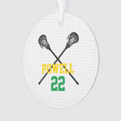 Lacrosse Sticks Net Player Name Number Sports Ornament (voorkant)