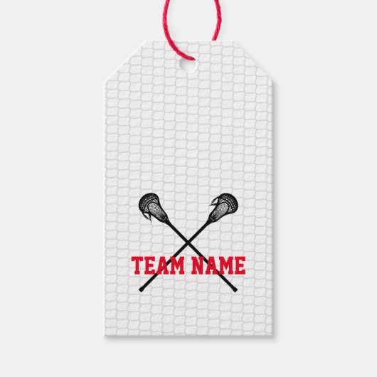 Lacrosse Sticks Net Team Naam Kleur Sportspelers Cadeaulabel (Voorkant)