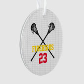 Lacrosse Sticks Net Team Name Player Number Photo Ornament (voorkant)