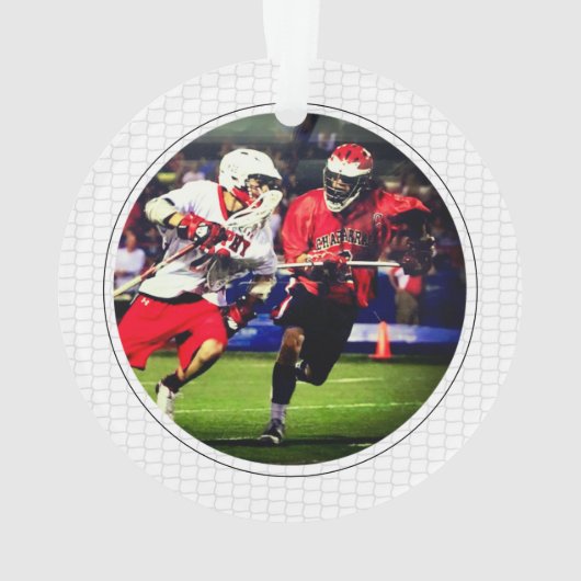 Lacrosse Sticks Net Team Name Player Number Photo Ornament (achterkant)
