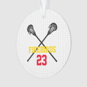 Lacrosse Sticks Net Team Name Player Number Photo Ornament (voorkant)