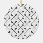 Lacrosse Sticks Netnaam Aantal Sportjongens Keramisch Ornament (Achterkant)
