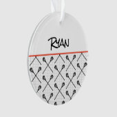 Lacrosse Sticks Patroonnaam Net Goal Sportband Ornament (voorkant)