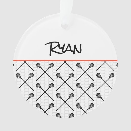 Lacrosse Sticks Patroonnaam Net Goal Sportband Ornament (voorkant)