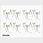 Lacrosse Sticks Rechthoekige Sticker (Vel)