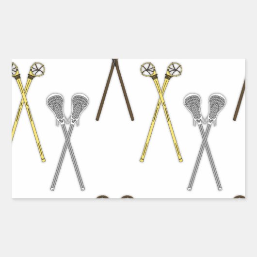 Lacrosse Sticks Rechthoekige Sticker (Voorkant)