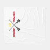 Lacrosse Sticks Team Kleuren Naam Speler Nummer Fleece Deken (Voorkant (Horizontaal))