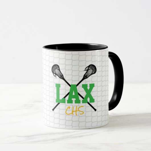 Lacrosse Stix Net Team Kleuren School Sport Laks Mok (Voorkant rechts)