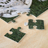 Lacrosse-stok op gras legpuzzel (Zijkant)
