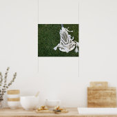 Lacrosse-stok op gras poster (Keuken)
