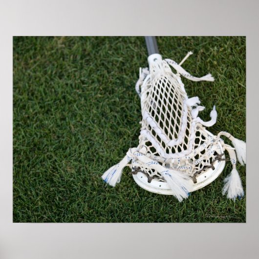 Lacrosse-stok op gras poster (Voorkant)
